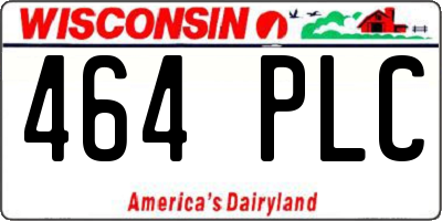 WI license plate 464PLC