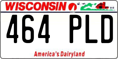 WI license plate 464PLD