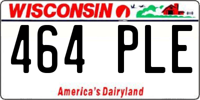 WI license plate 464PLE