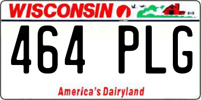 WI license plate 464PLG
