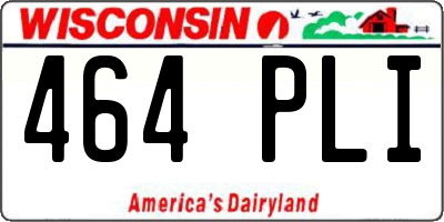 WI license plate 464PLI