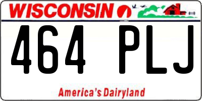WI license plate 464PLJ
