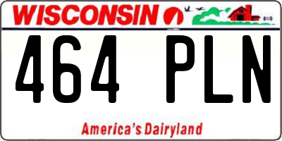 WI license plate 464PLN