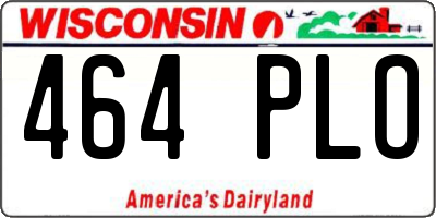 WI license plate 464PLO