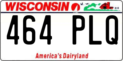 WI license plate 464PLQ