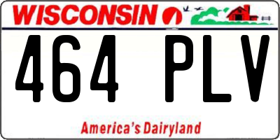 WI license plate 464PLV