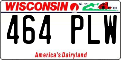 WI license plate 464PLW