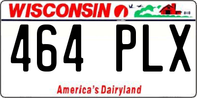 WI license plate 464PLX