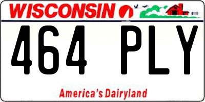 WI license plate 464PLY