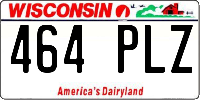 WI license plate 464PLZ