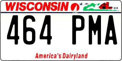 WI license plate 464PMA