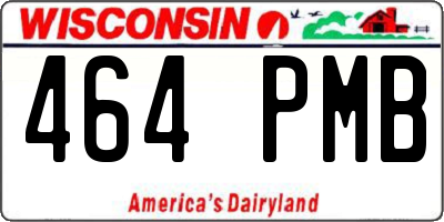 WI license plate 464PMB