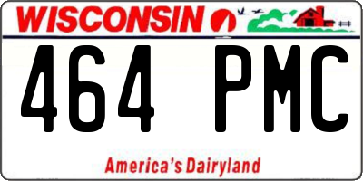 WI license plate 464PMC