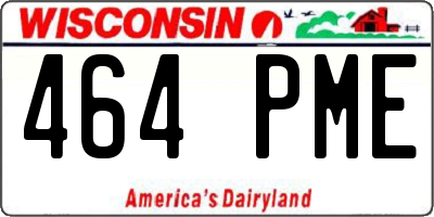 WI license plate 464PME