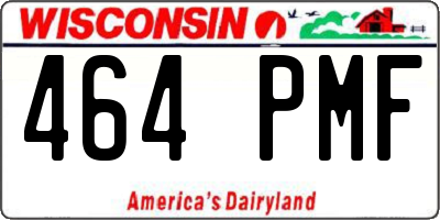 WI license plate 464PMF