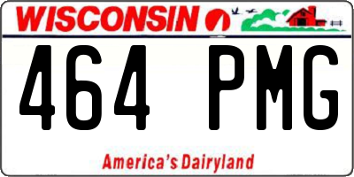 WI license plate 464PMG