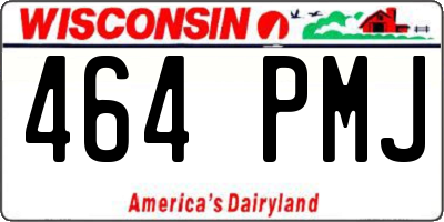 WI license plate 464PMJ