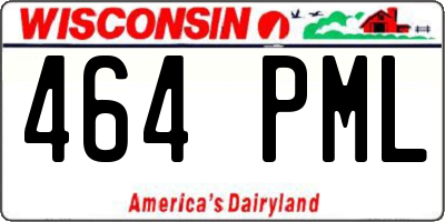 WI license plate 464PML