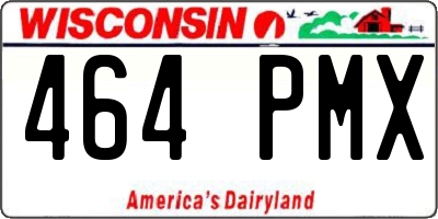 WI license plate 464PMX