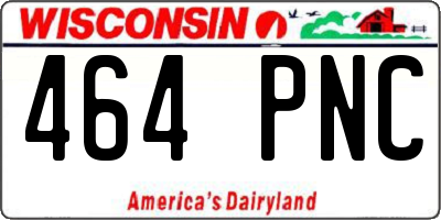 WI license plate 464PNC