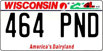 WI license plate 464PND