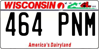 WI license plate 464PNM