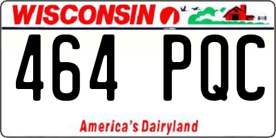 WI license plate 464PQC