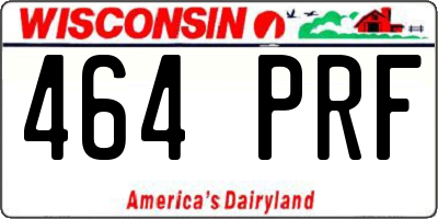 WI license plate 464PRF