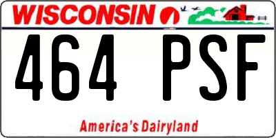 WI license plate 464PSF