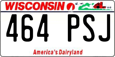 WI license plate 464PSJ