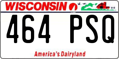 WI license plate 464PSQ