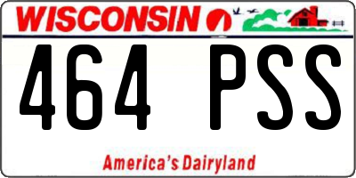 WI license plate 464PSS