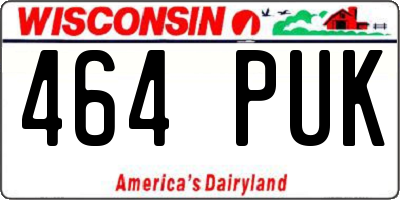 WI license plate 464PUK