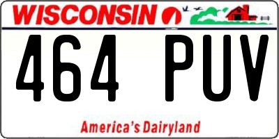 WI license plate 464PUV