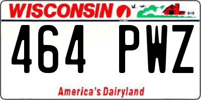 WI license plate 464PWZ