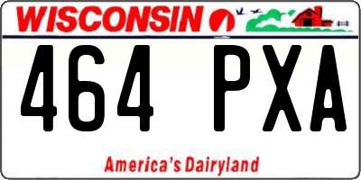 WI license plate 464PXA