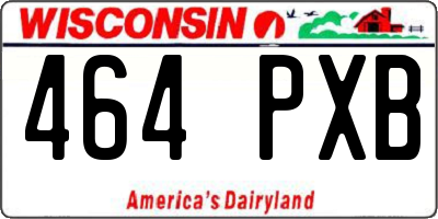 WI license plate 464PXB