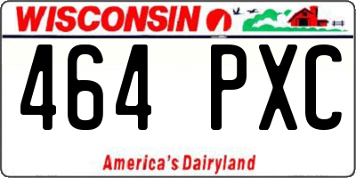 WI license plate 464PXC