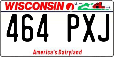 WI license plate 464PXJ