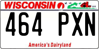 WI license plate 464PXN