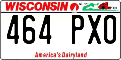 WI license plate 464PXO