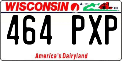WI license plate 464PXP