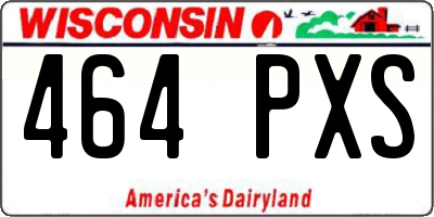 WI license plate 464PXS