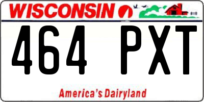 WI license plate 464PXT