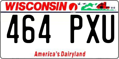 WI license plate 464PXU