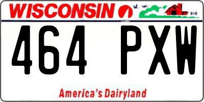 WI license plate 464PXW