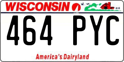 WI license plate 464PYC