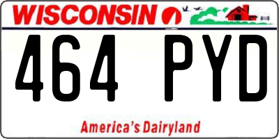 WI license plate 464PYD