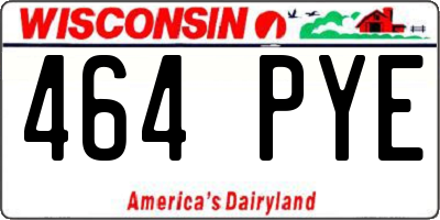 WI license plate 464PYE