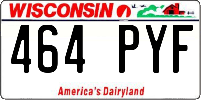 WI license plate 464PYF